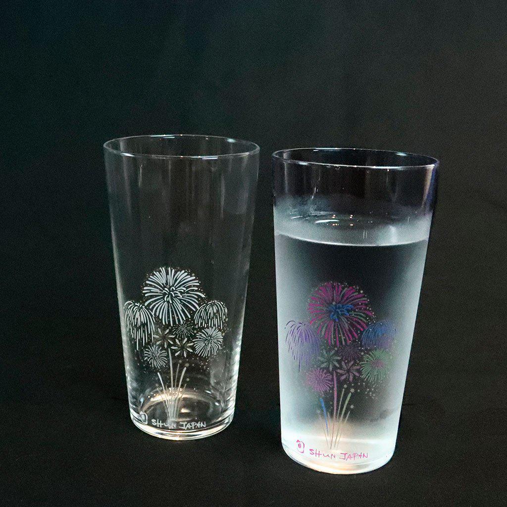 【タンブラーグラス2点セット】冷感 花火 | 丸モ高木陶器