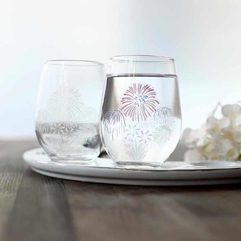 冷感花火圖案 玻璃杯