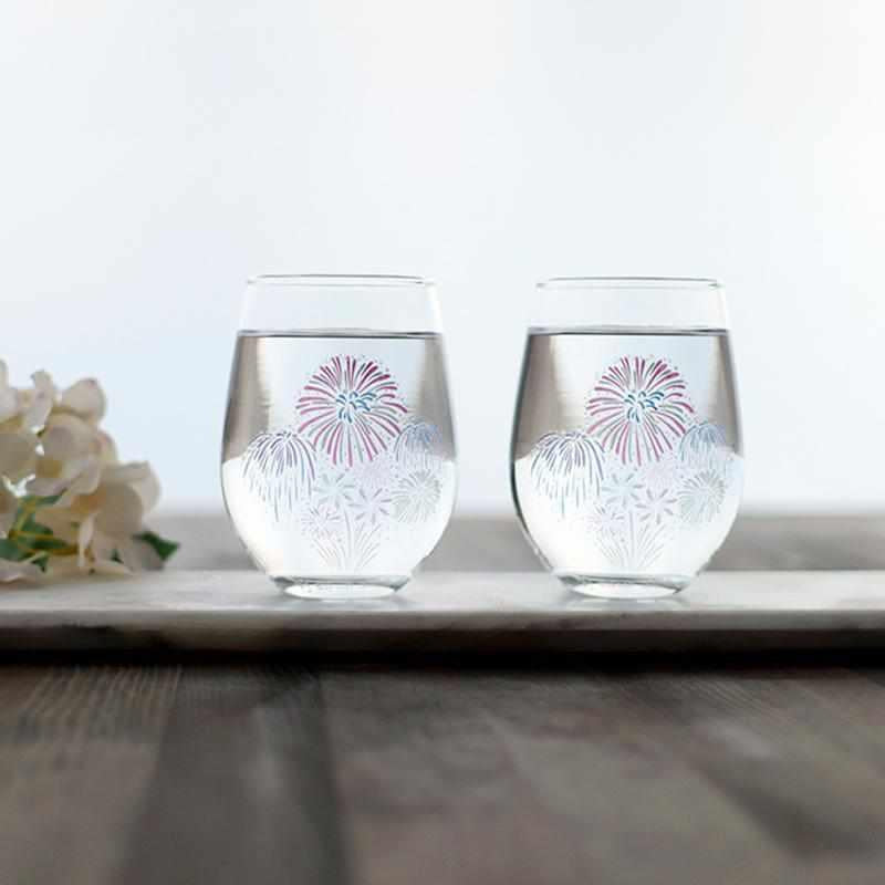 冷感花火圖案 玻璃杯