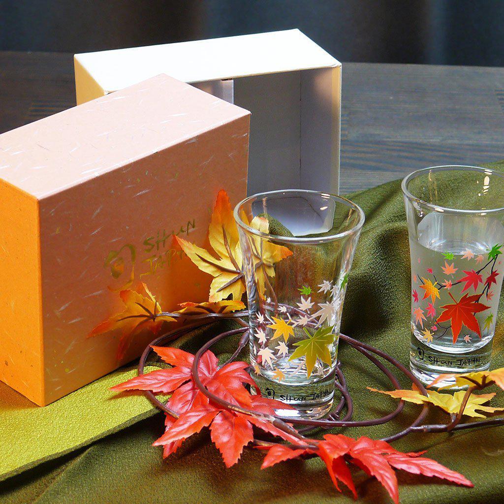 【天開グラス2点セット】冷感 紅葉 | 丸モ高木陶器