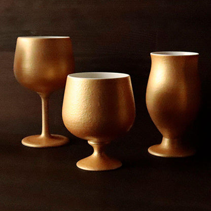 【ワインカップ】Gold Wine 陶Glass (Short) | 美濃焼 | 丸モ高木陶器