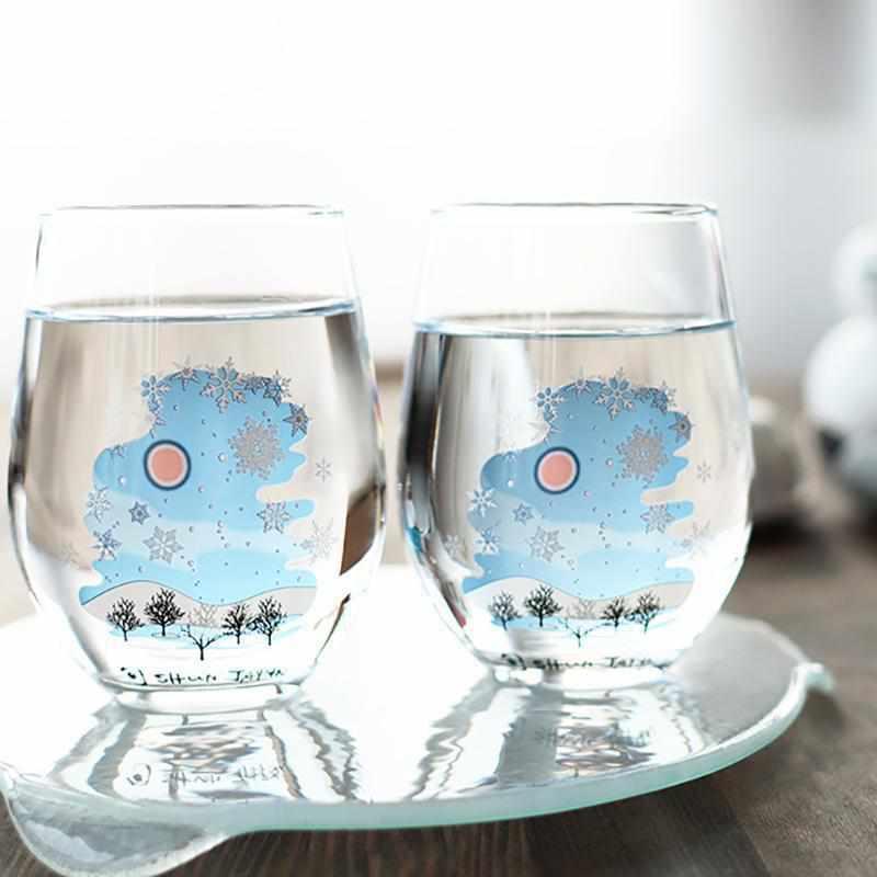 冷感雪花圖案 玻璃杯