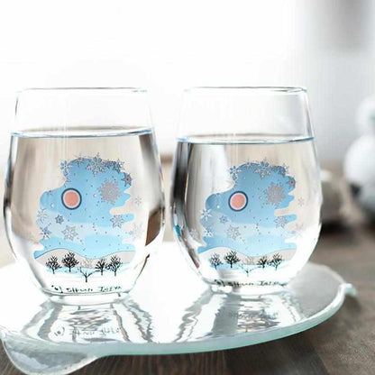 冷感雪花圖案 玻璃杯
