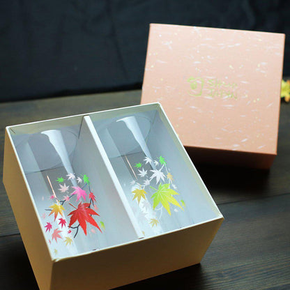 【タンブラーグラス2点セット】冷感 紅葉 | 丸モ高木陶器