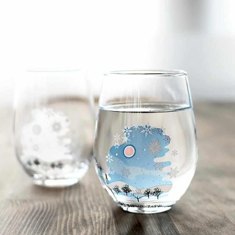 冷感雪花圖案 玻璃杯