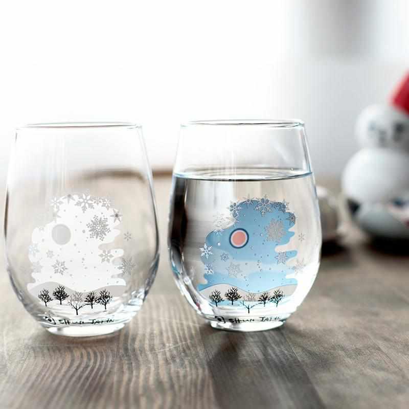冷感雪花圖案 玻璃杯