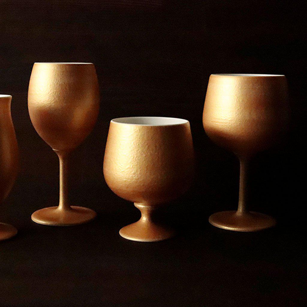 【ワインカップ】Gold Wine 陶Glass (Short) | 美濃焼 | 丸モ高木陶器