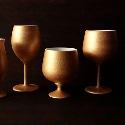 【ワインカップ】Gold Wine 陶Glass (Short) | 美濃焼 | 丸モ高木陶器