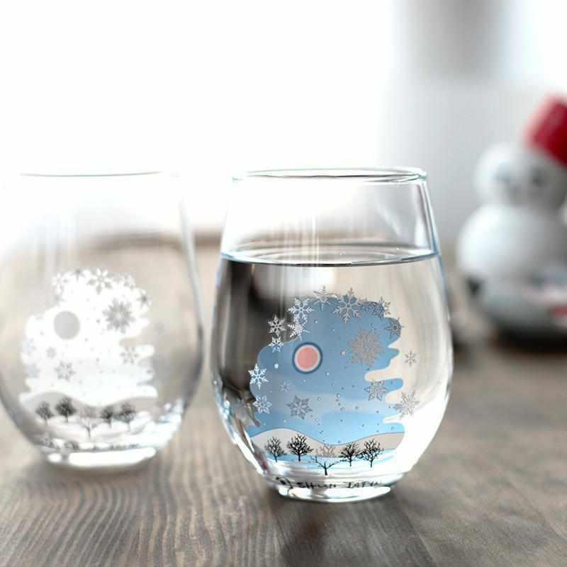 冷感雪花圖案 玻璃杯