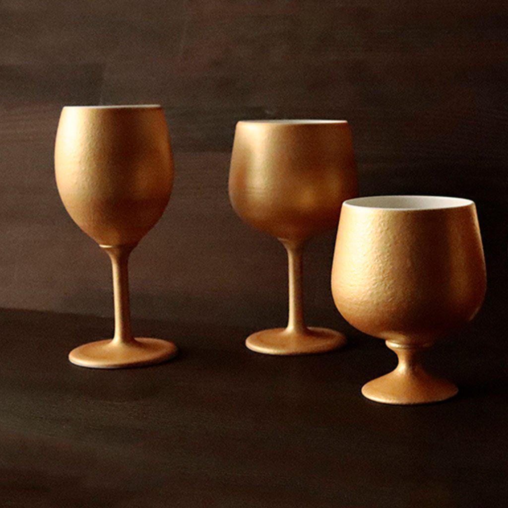 【ワインカップ】Gold Wine 陶Glass (Slim) | 美濃焼 | 丸モ高木陶器