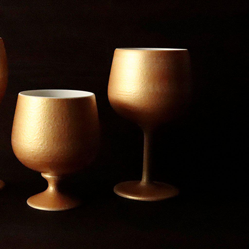 【ワインカップ】Gold Wine 陶Glass | 美濃焼 | 丸モ高木陶器