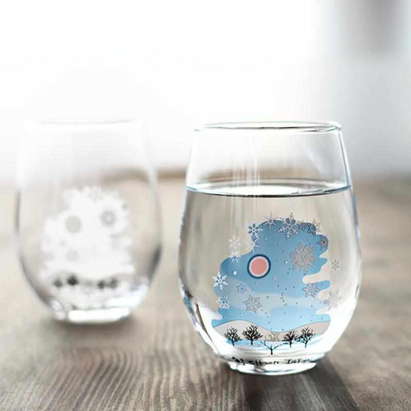 冷感雪花圖案 玻璃杯