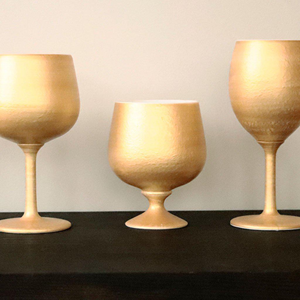 【ワインカップ】Gold Wine 陶Glass (Short) | 美濃焼 | 丸モ高木陶器