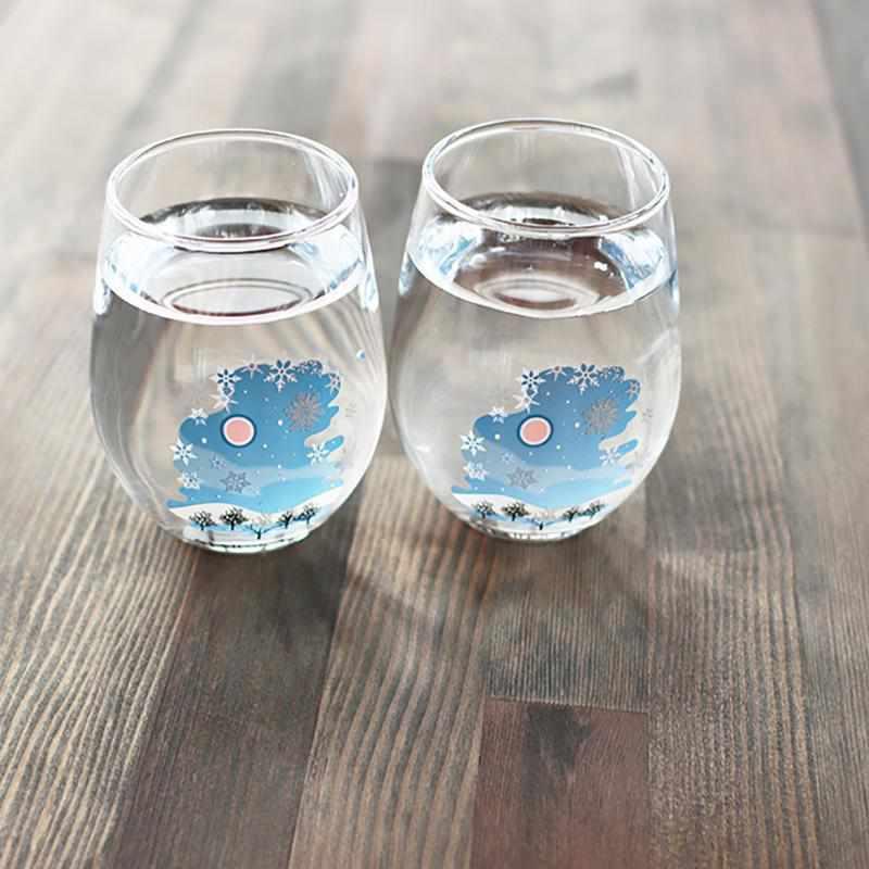 冷感雪花圖案 玻璃杯