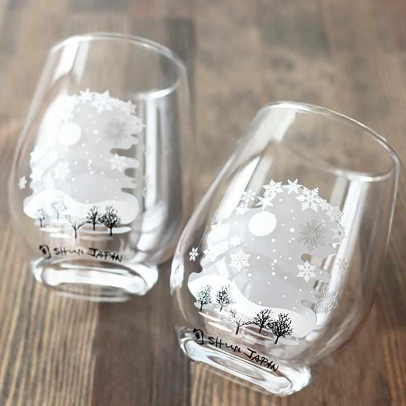 冷感雪花圖案 玻璃杯