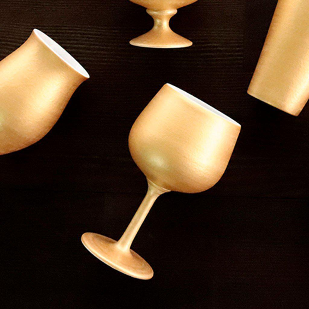 【ワインカップ】Gold Wine 陶Glass | 美濃焼 | 丸モ高木陶器