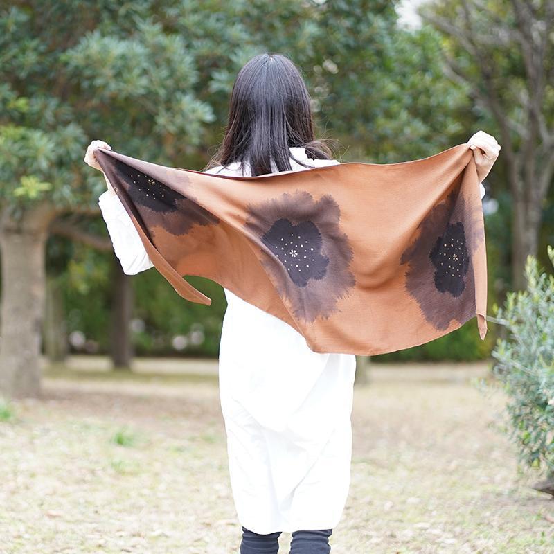 【絞り染め】三毳山麓工房 ストール 梨地紋 ブロン