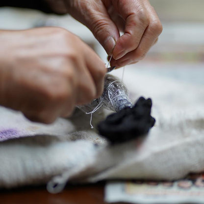 【絞り染め】三毳山麓工房 ストール ナスカ地紋 オレンジ
