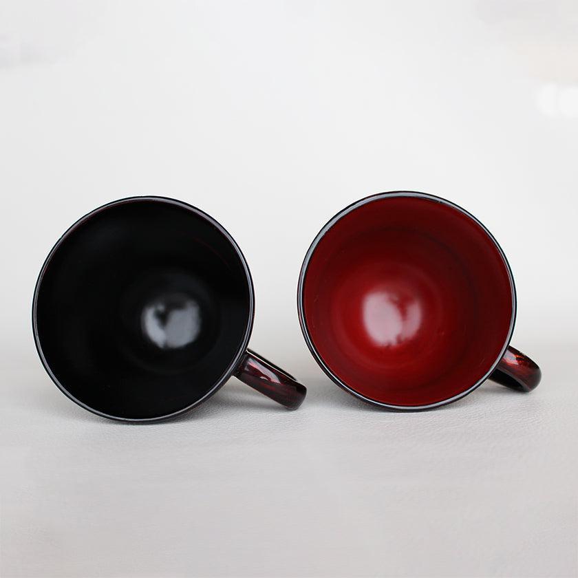 【カップ 八雲塗】2点セット 皿・スプーン付 日本製 伝統工芸 漆器