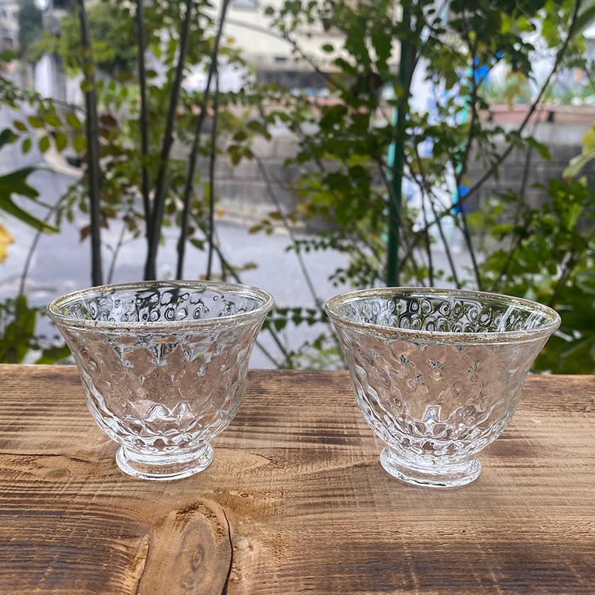 【吹きガラス】SUN GLASS STUDIO KYOTO 煌 酒器3ヶセット(酒差し1個&ぐい呑み2個)