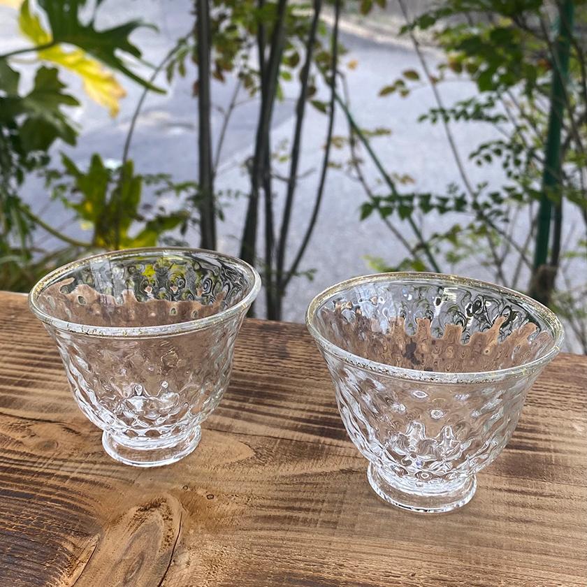 【吹きガラス】SUN GLASS STUDIO KYOTO 煌 酒器3ヶセット(酒差し1個&ぐい呑み2個)