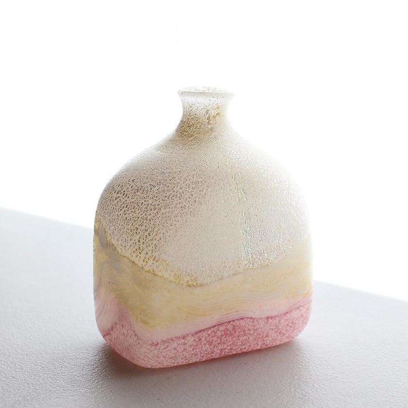 【吹きガラス】SUN GLASS STUDIO KYOTO 薫風 花器 ピンク