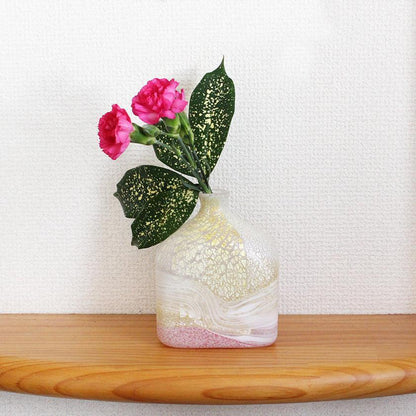 【吹きガラス】SUN GLASS STUDIO KYOTO 薫風 花器 ピンク