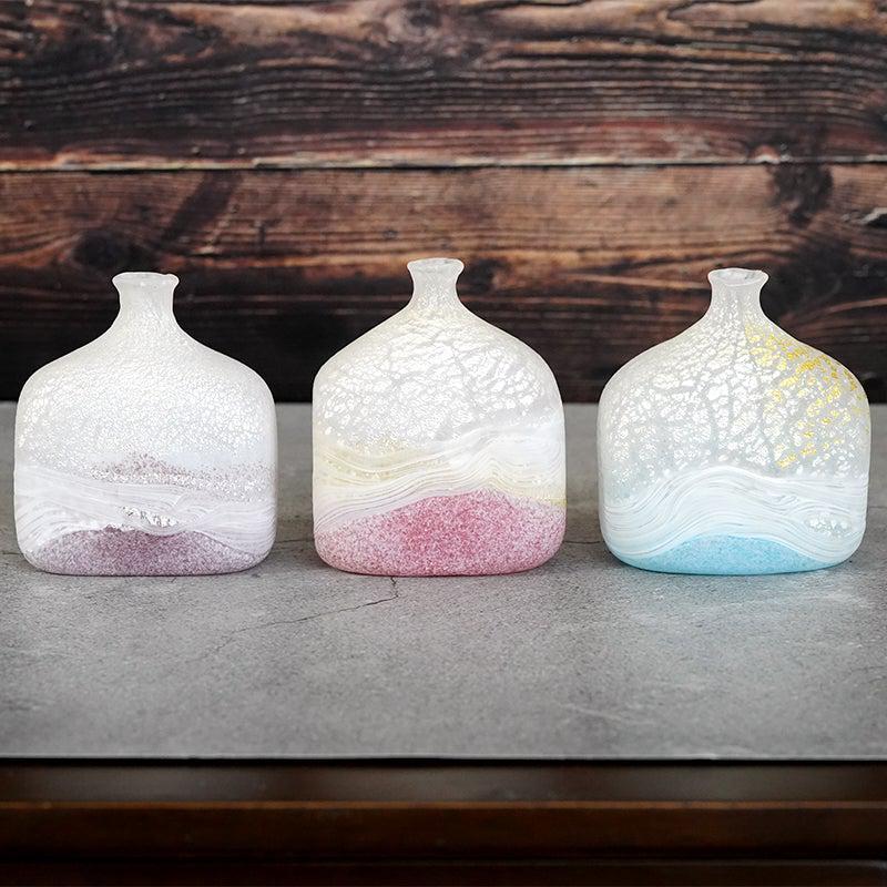 【吹きガラス】SUN GLASS STUDIO KYOTO 薫風 花器 ブルー