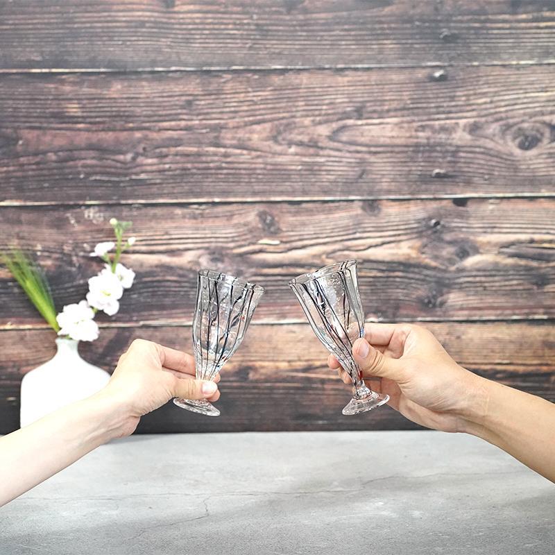 【吹きガラス】SUN GLASS STUDIO KYOTO 玄 酒器セット (酒差し, 盃1個)