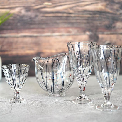 【吹きガラス】SUN GLASS STUDIO KYOTO 玄 酒器セット (酒差し, 盃1個)