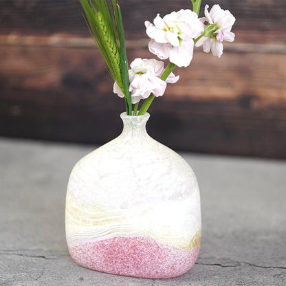 【吹きガラス】SUN GLASS STUDIO KYOTO 薫風 花器 ピンク