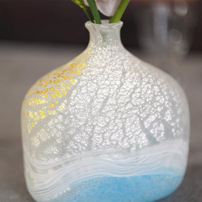 【吹きガラス】SUN GLASS STUDIO KYOTO 薫風 花器 ブルー