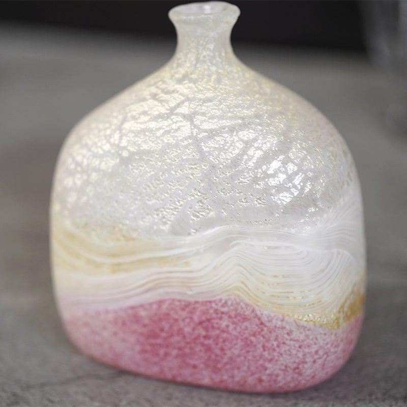 【吹きガラス】SUN GLASS STUDIO KYOTO 薫風 花器 ピンク