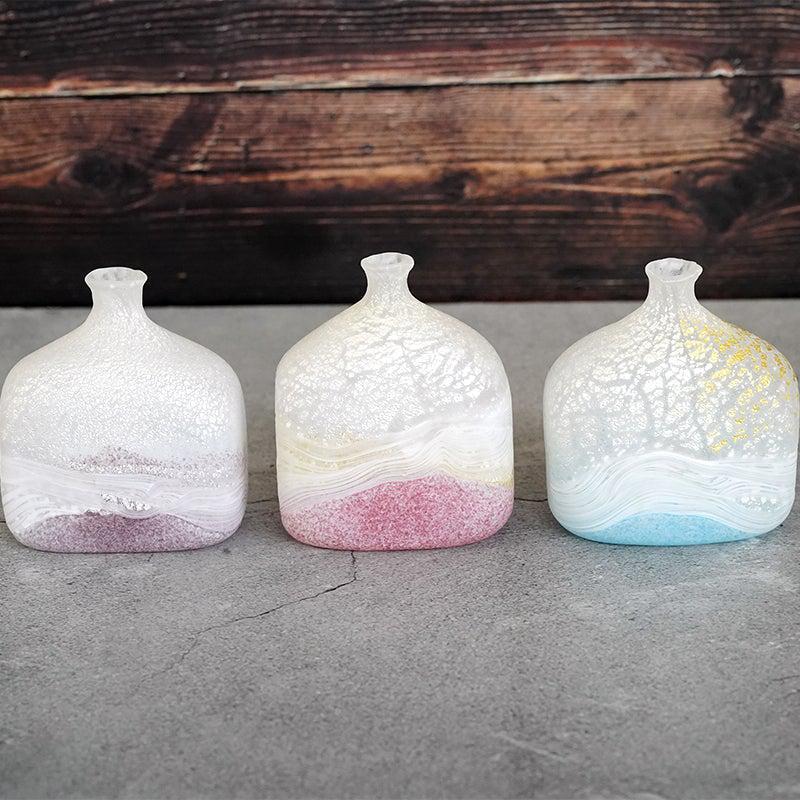 【吹きガラス】SUN GLASS STUDIO KYOTO 薫風 花器 ピンク