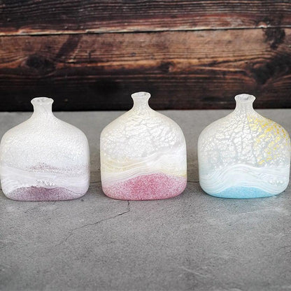 【吹きガラス】SUN GLASS STUDIO KYOTO 薫風 花器 ピンク
