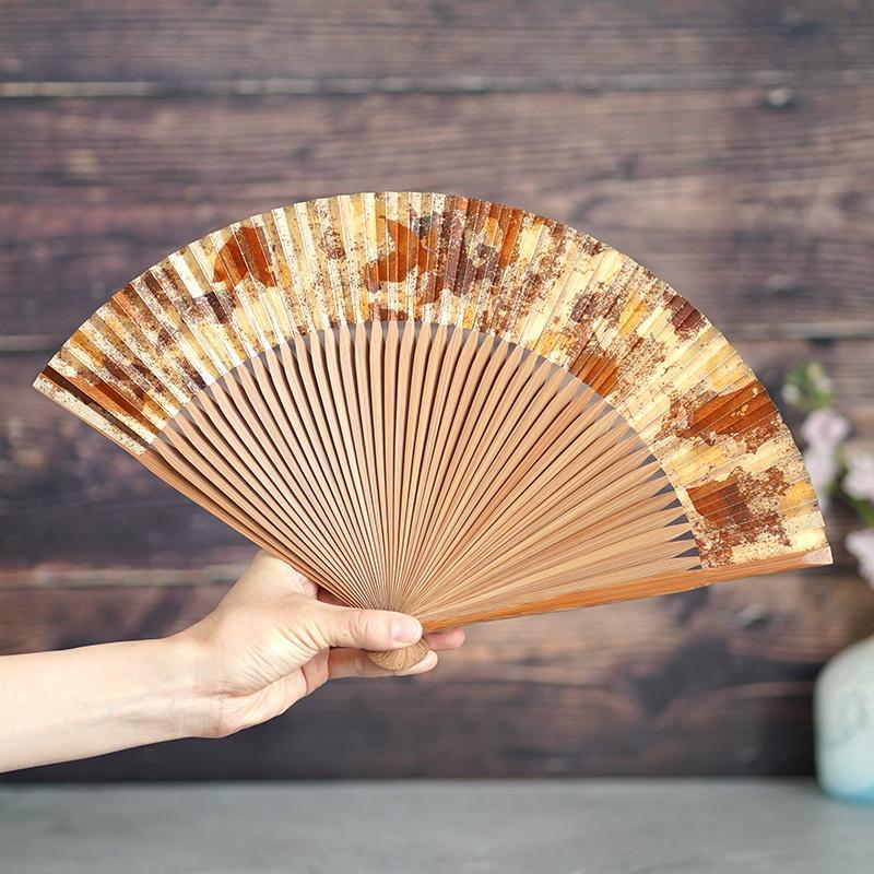 【扇子】箔彩 hakuiro 栗皮 7.5寸 | 京扇子 | 米原康人