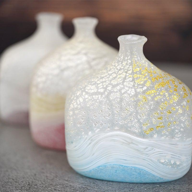 【吹きガラス】SUN GLASS STUDIO KYOTO 薫風 花器 ピンク
