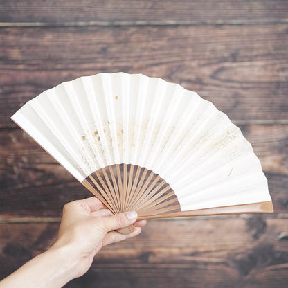 【扇子】箔図 image1 白 焼き煤骨 7寸 | 京扇子 | 米原康人