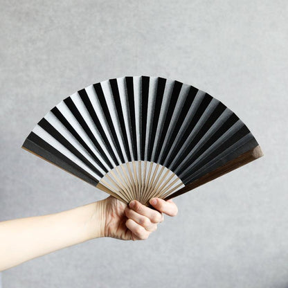 【扇子】箔図 image2 黒 唐木骨 7寸 | 京扇子 | 米原康人