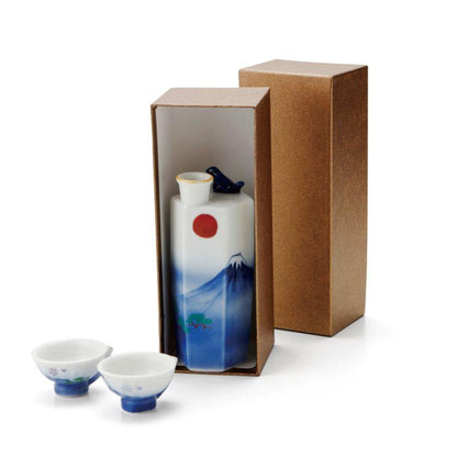 【酒器セット3点セット】音が鳴る!桜富士山のサウンド (徳利 &盃) | 美濃焼 | 丸モ高木陶器