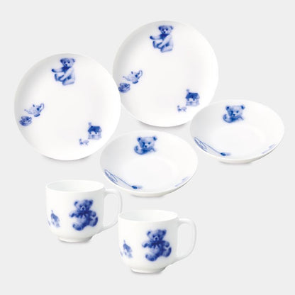 【磁器】大倉陶園 マイリトルベア6点セット(プレート、マグカップ、フルーツ皿各2点)