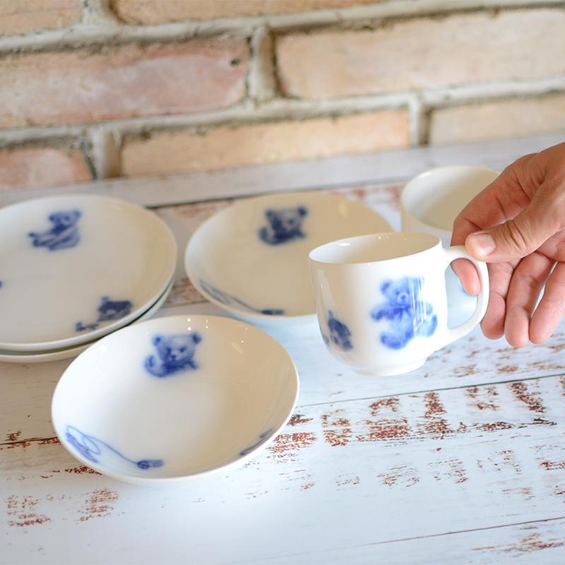 【磁器】大倉陶園 マイリトルベア6点セット(プレート、マグカップ、フルーツ皿各2点)