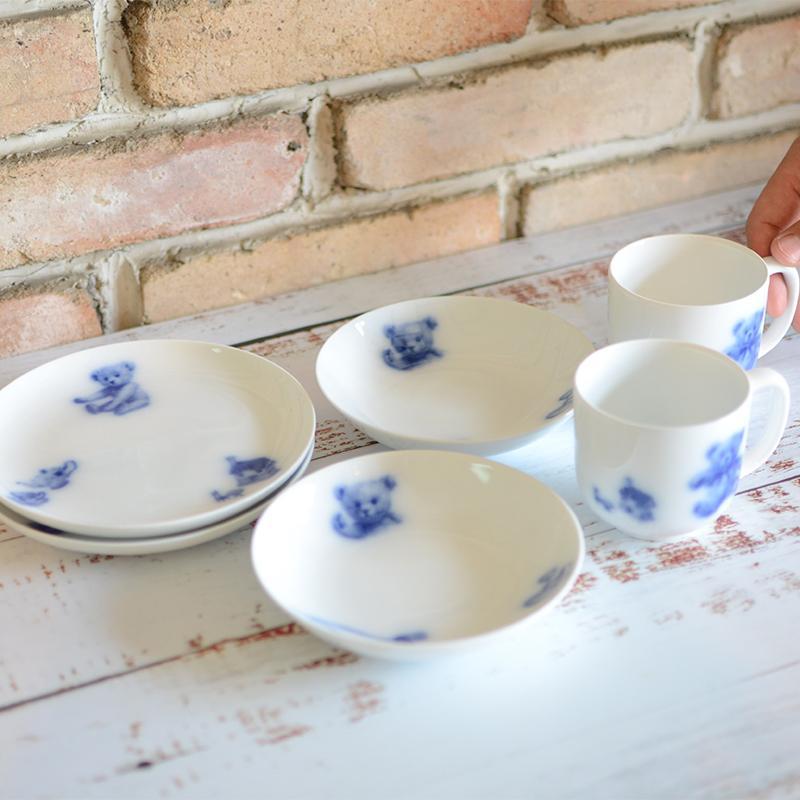 【磁器】大倉陶園 マイリトルベア6点セット(プレート、マグカップ、フルーツ皿各2点)