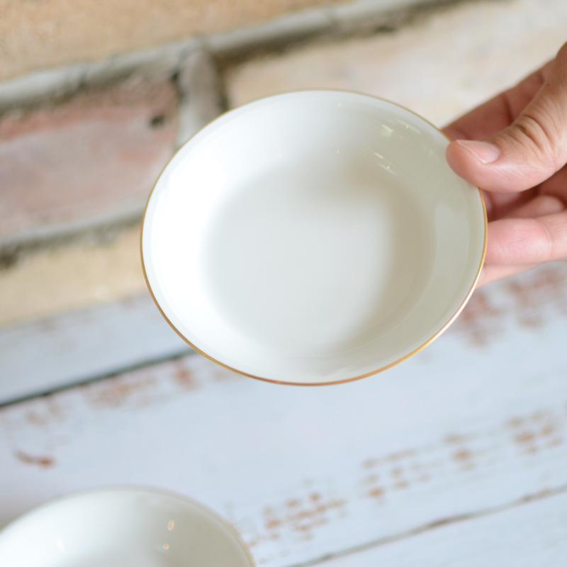 【磁器】大倉陶園 ゴールドライン 11cm小皿 ペアセット