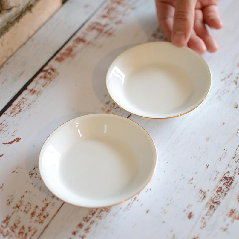 【磁器】大倉陶園 ゴールドライン 11cm小皿 ペアセット