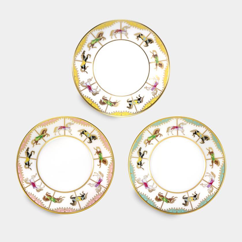 【磁器】大倉陶園 「うまくゆく 回転木馬」 10cmミニディッシュ(3色セット)