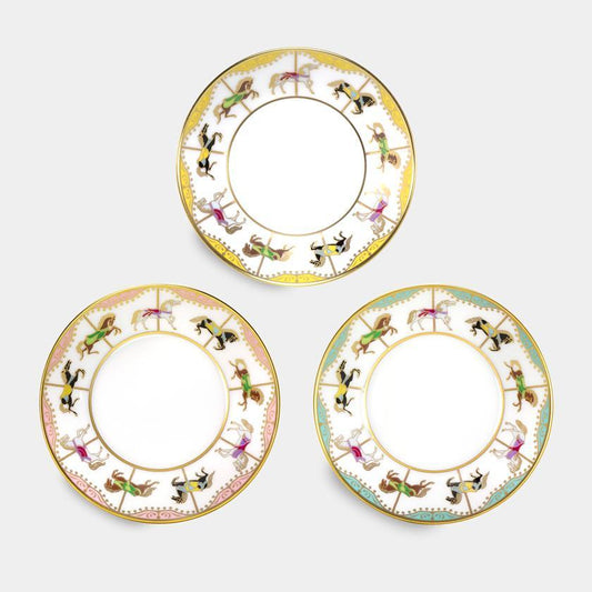 【磁器】大倉陶園 「うまくゆく 回転木馬」 10cmミニディッシュ(3色セット)