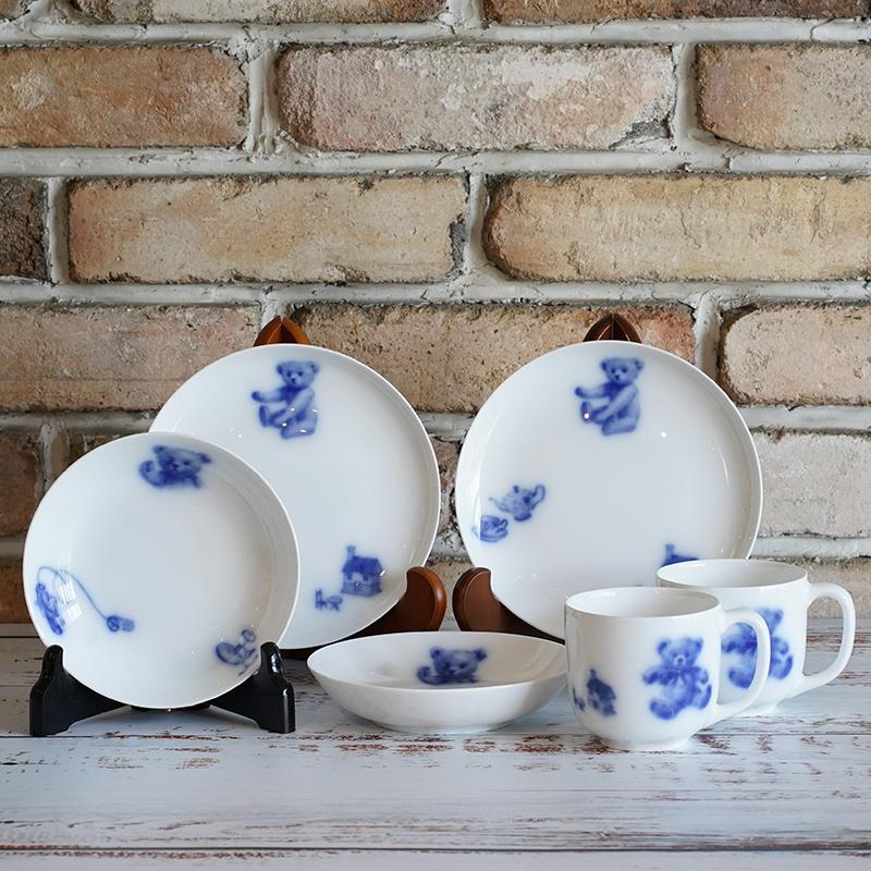 【磁器】大倉陶園 マイリトルベア6点セット(プレート、マグカップ、フルーツ皿各2点)