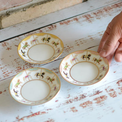 【磁器】大倉陶園 「うまくゆく 回転木馬」 10cmミニディッシュ(3色セット)