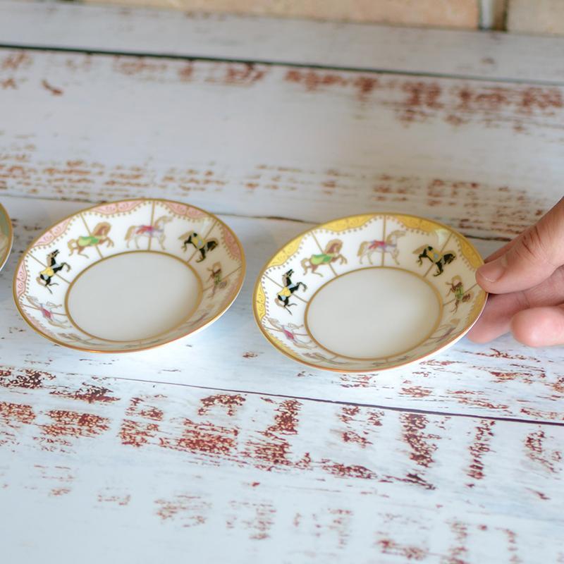 【磁器】大倉陶園 「うまくゆく 回転木馬」 10cmミニディッシュ(3色セット)